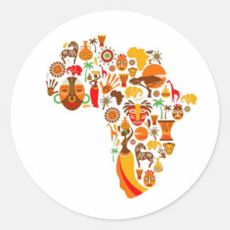 African map  classic round sticker