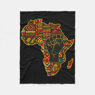 African Map Fist Black History Month Celebration J Fleece Blanket