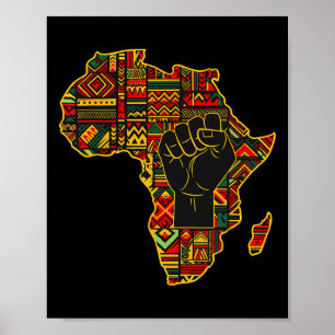 African Map Fist Black History Month Celebration J Poster