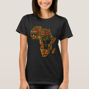 African Map Fist Black History Month Celebration J T-Shirt