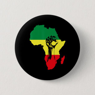 African Map Fist Black History Native Americans  6 Cm Round Badge