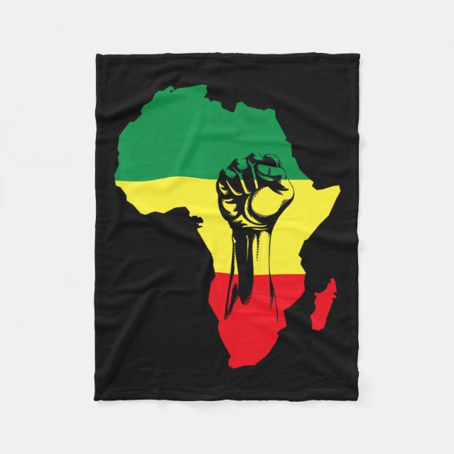 African Map Fist Black History Native Americans  Fleece Blanket (Front)