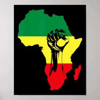 African Map Fist Black History Native Americans  Poster