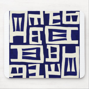 African Map - Navy Ivory Mouse Mat