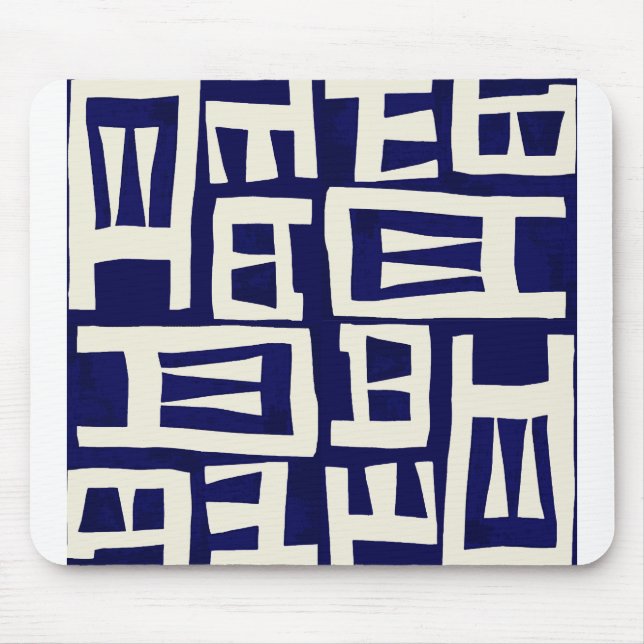 African Map - Navy Ivory Mouse Mat (Front)