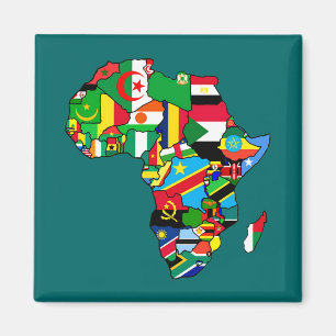 African Map of Africa flags within country maps Magnet