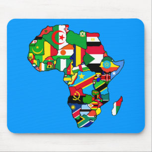 African Map of Africa flags within country maps Mouse Mat
