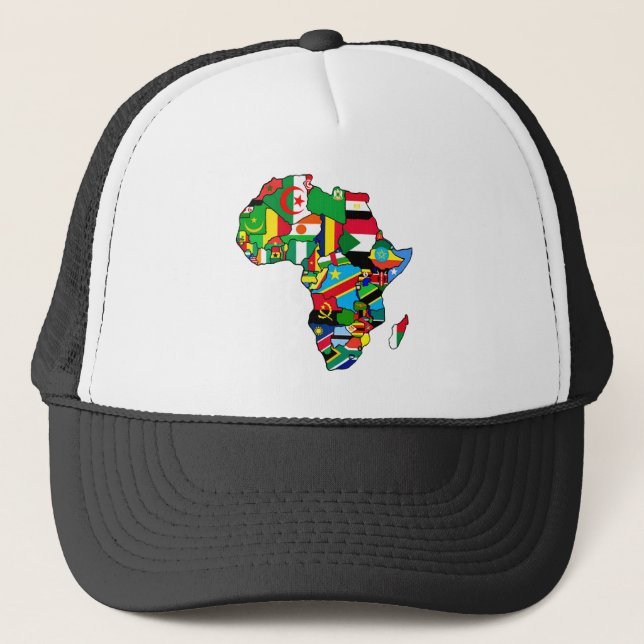 African Map of Africa flags within country maps Trucker Hat (Front)