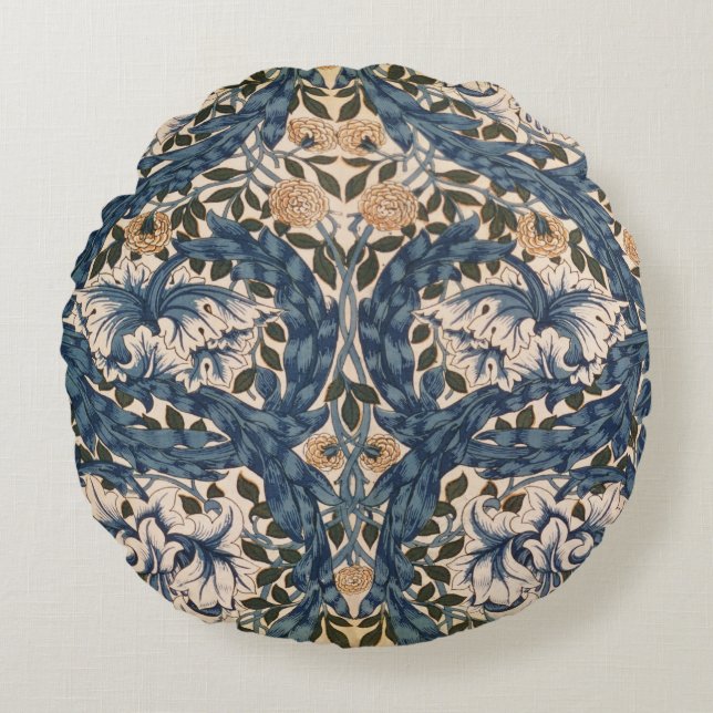 African Marigold' design, 1876 Round Cushion (Front)