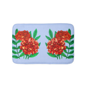 African marigolds print bath mat