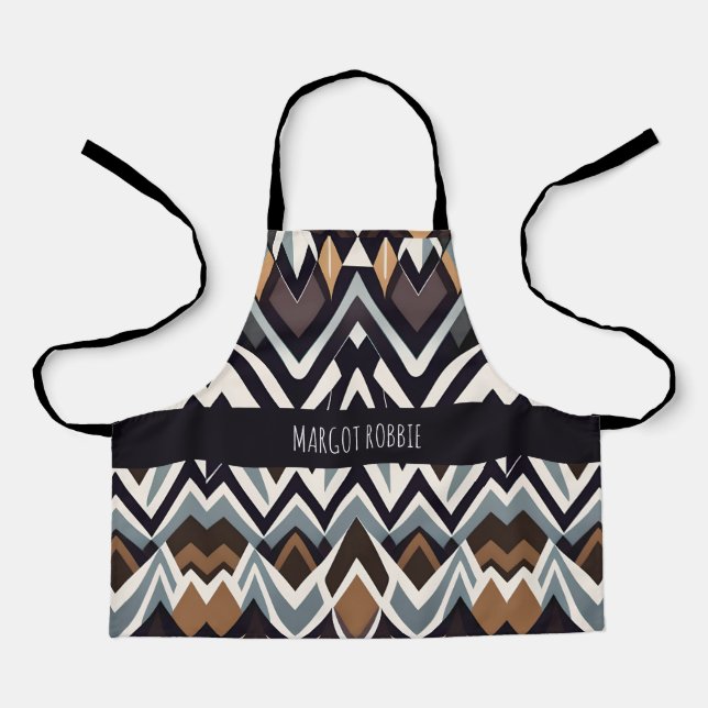 African Marocco Triangle Geometric Brown Pattern Apron (Front)