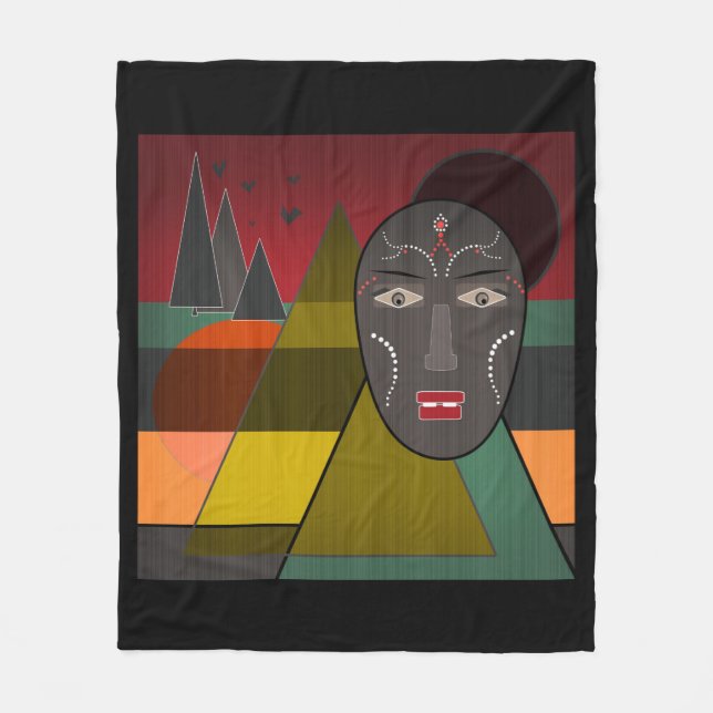 African mask fleece blanket (Front)