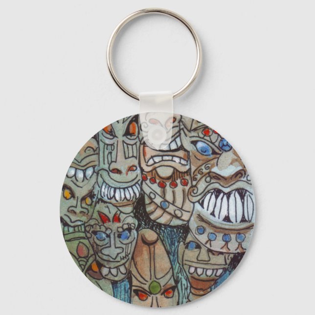 African mask keychain (Front)