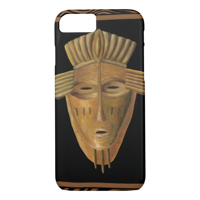 African Mask Painting by Chariklia Zarris Case-Mate iPhone Case (Back)
