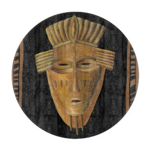 African Mask Painting by Chariklia Zarris Cutting Board