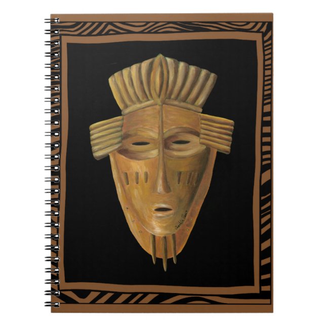 African Mask Painting by Chariklia Zarris Notebook (Front)