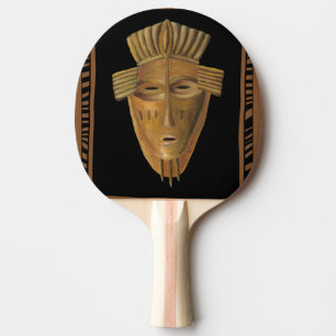 African Mask Painting by Chariklia Zarris Ping Pong Paddle