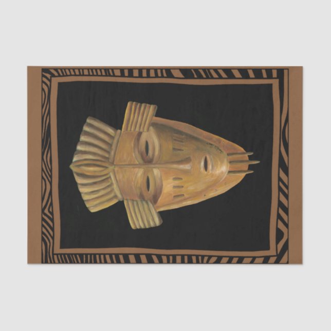 African Mask Painting by Chariklia Zarris Tissue Paper (Front)