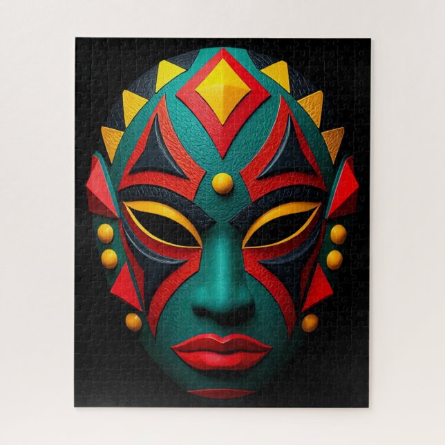 African Mask Puzzle (Vertical)