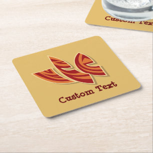 African Masks Square Paper Coaster