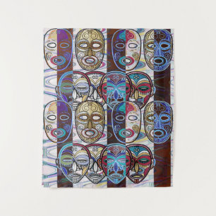 African Masks V2 Tapestry