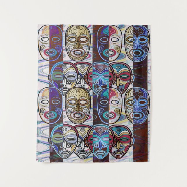 African Masks V2 Tapestry (Front)