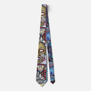 African Masks V2 Tie