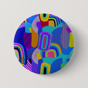 African Maximalist Landscape Map 6 Cm Round Badge
