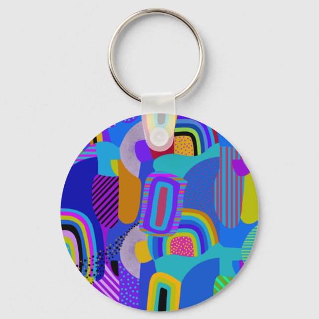 African Maximalist Landscape Map Key Ring (Front)