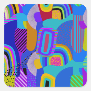 African Maximalist Landscape Map Square Sticker