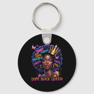African Melanin Drug Queen Black Women Afro Girl Key Ring