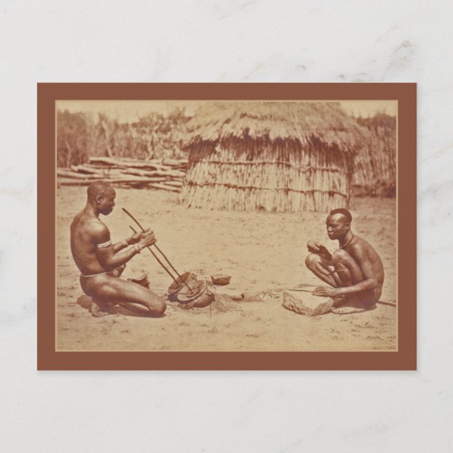 African Men Making Metal Postcard (Front)
