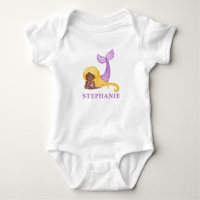 African Mermaid Ocean Baby Shower Baby Bodysuit