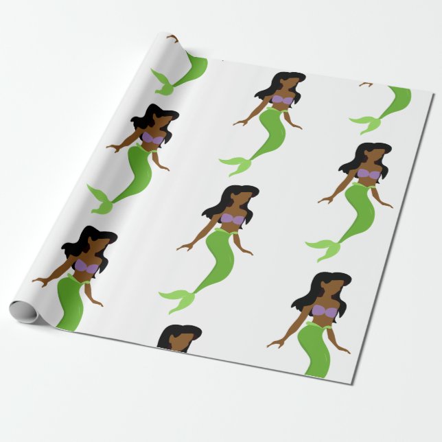 african mermaid wrapping paper (Unrolled)