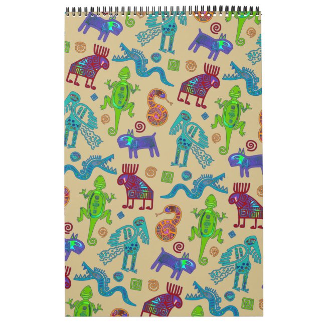 African Mexican Culture Primitive Tribal Pattern 1 Calendar (Cover)