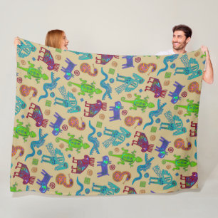 African Mexican Culture Primitive Tribal Pattern 1 Fleece Blanket