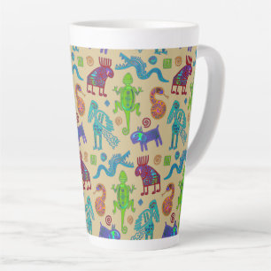 African Mexican Culture Primitive Tribal Pattern 1 Latte Mug