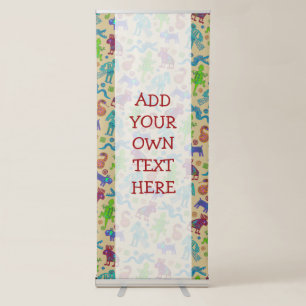 African Mexican Culture Primitive Tribal Pattern 1 Retractable Banner