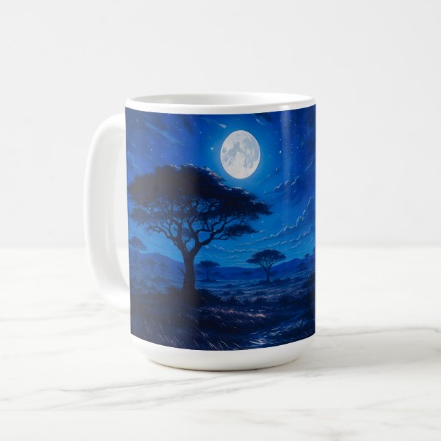 African Moonlit Savanna Coffee Mug (Front Left)