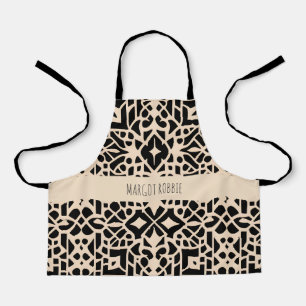 African Morocco Beige Geometric Pattern Apron