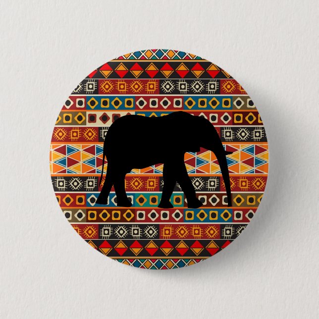 African Motif Colourful Decorative Pattern 6 Cm Round Badge (Front)