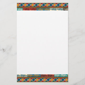 African Motif Colourful Decorative Pattern Design Stationery