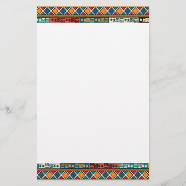 African Motif Colourful Decorative Pattern Design Stationery (Front)