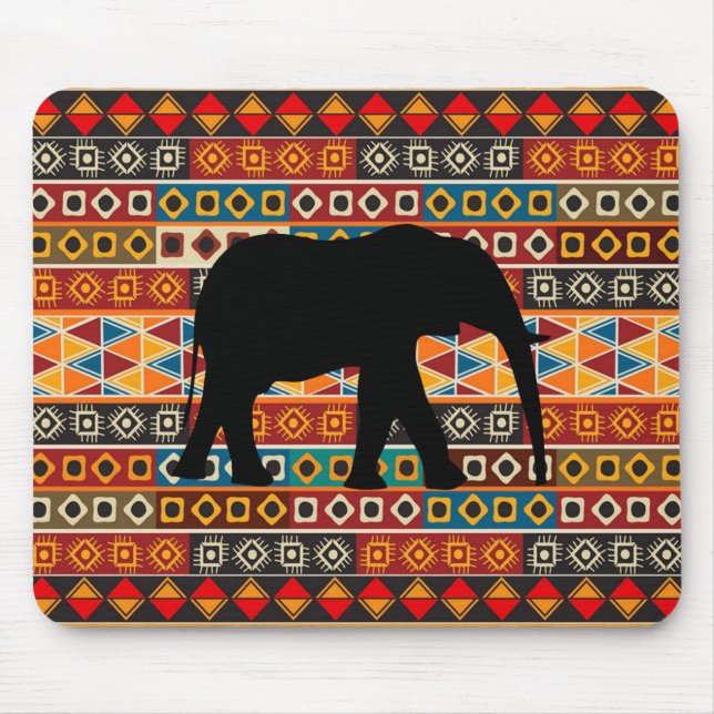 African Motif Colourful Decorative Pattern Mouse Mat (Front)