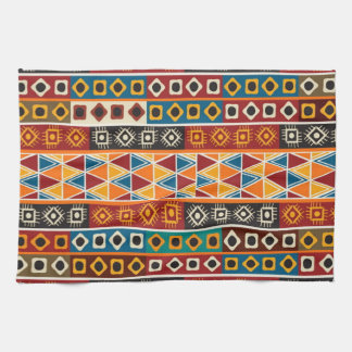 African Motif Colourful Decorative Pattern Tea Towel