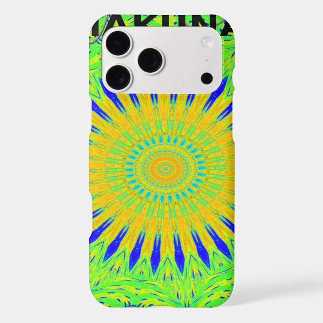 African Motif Design in Green and Gold Art Print (Back)