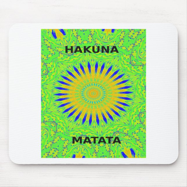 African Motif Design in Green and Gold Art Print Mouse Mat (Front)