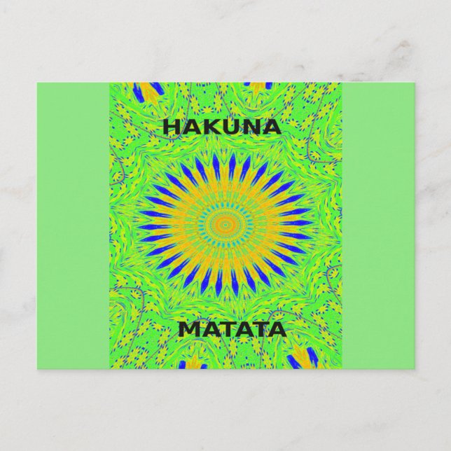 African Motif Design in Green and Gold Art Print Postcard (Front)