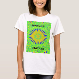 African Motif Design in Green and Gold Art Print T-Shirt
