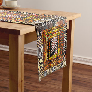 African Motif Print Short Table Runner